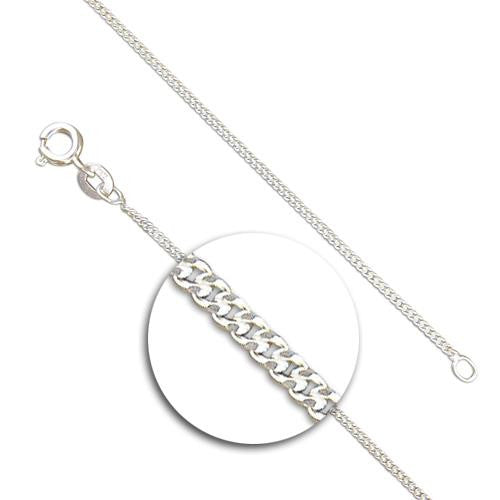 Sterling Silver Chain - 16" / 40cm long, Light Curb Link Chain - 925 Sterling Silver