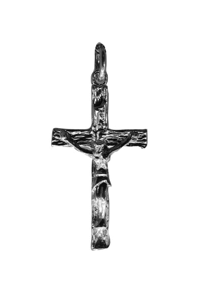 Crucifix Medium Pendent - Religious - Plain Sterling Silver