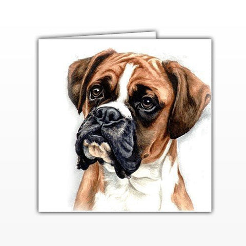 Boxer Dog Greeting card - - by UK Artist Christine Varley's Original Watercolor painting