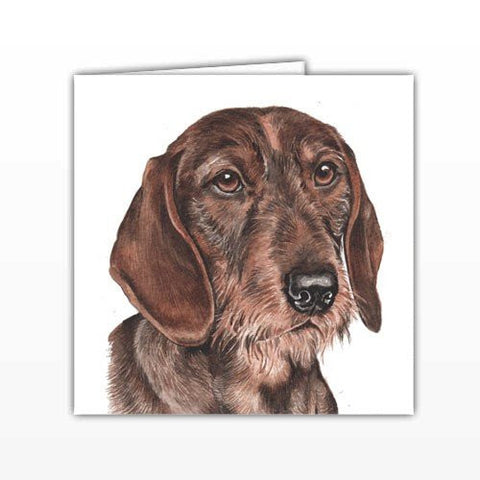 Dachshund Dog Greeting Card - by UK Artist Christine Varley's Original Watercolor painting