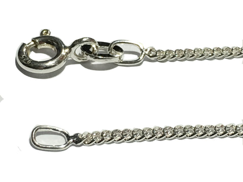 Sterling Silver Chain - 18" / 45cm long, Light Curb Link Chain - 925 Sterling Silver