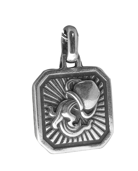 Aquarius Zodiac Pendent - Plain Sterling Silver Aquarius - January 20 - February 18