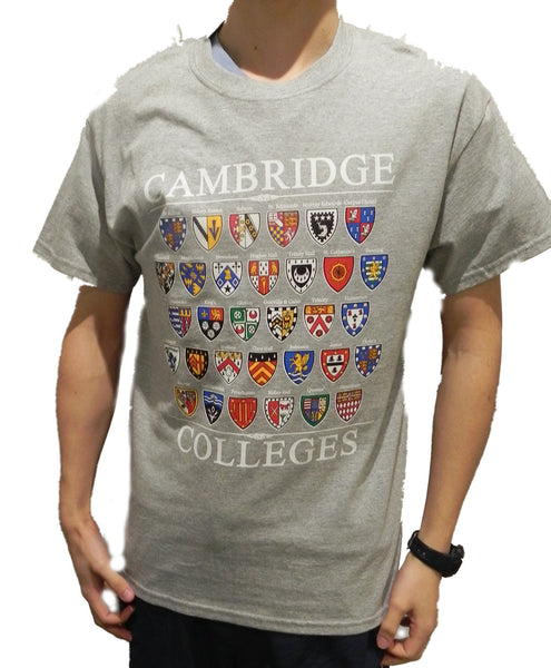 Cambridge Colleges T-shirt - Grey - Colleges from the Famous City of Cambridge, England