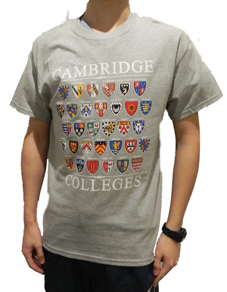 Cambridge Colleges T-shirt - Grey - Colleges from the Famous City of Cambridge, England