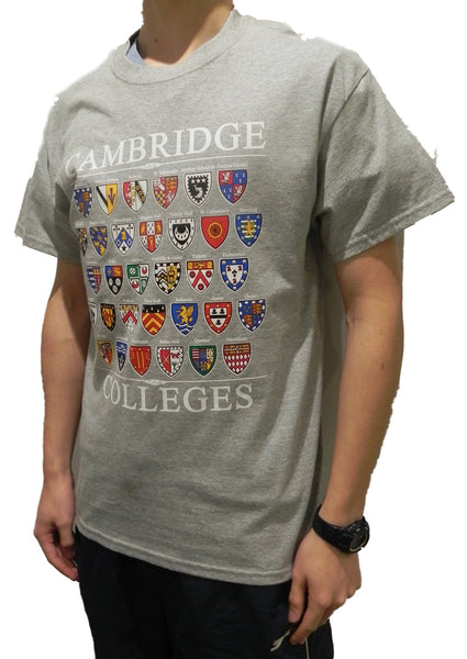 Cambridge Colleges T-shirt - Grey - Colleges from the Famous City of Cambridge, England