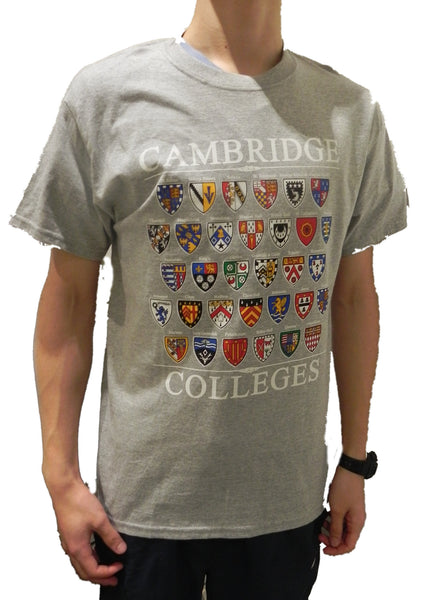 Cambridge Colleges T-shirt - Grey - Colleges from the Famous City of Cambridge, England