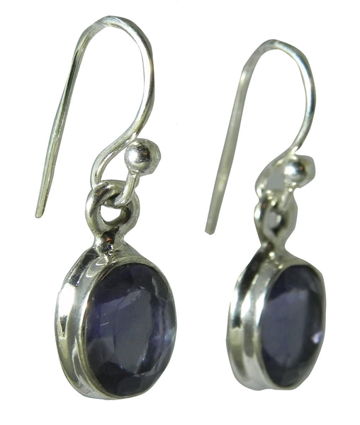 Iolite Oval Drop Earrings - Sterling Silver