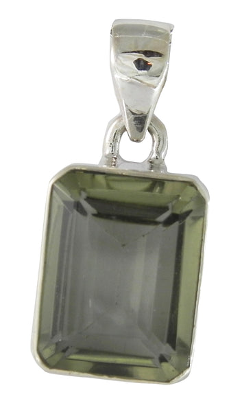 Natural Lemon Yellow Quartz Rectangular Pendent - Sterling Silver