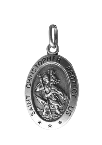 Saint Christopher Pendent - Religious - Plain Sterling Silver