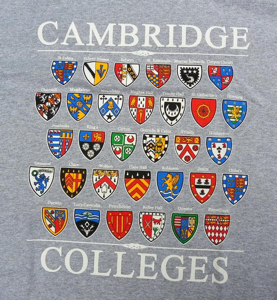 Cambridge Colleges T-shirt - Grey - Colleges from the Famous City of Cambridge, England