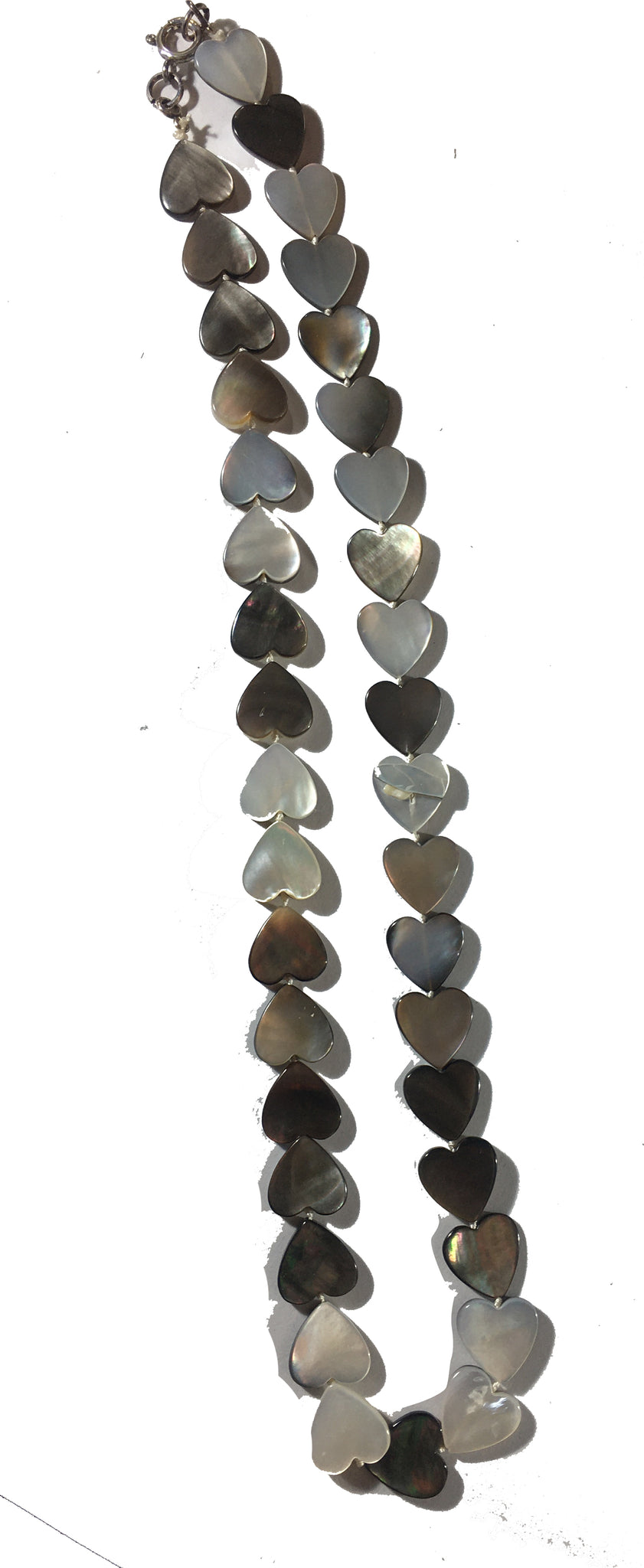 Mother of Pearl Heart Bead Necklace - 18inch long - 10x10x2mm Beads