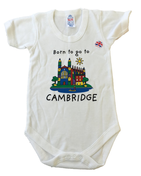 Born to go to Cambridge, Baby Short Sleeve Bodysuit - Cambridge Apparel