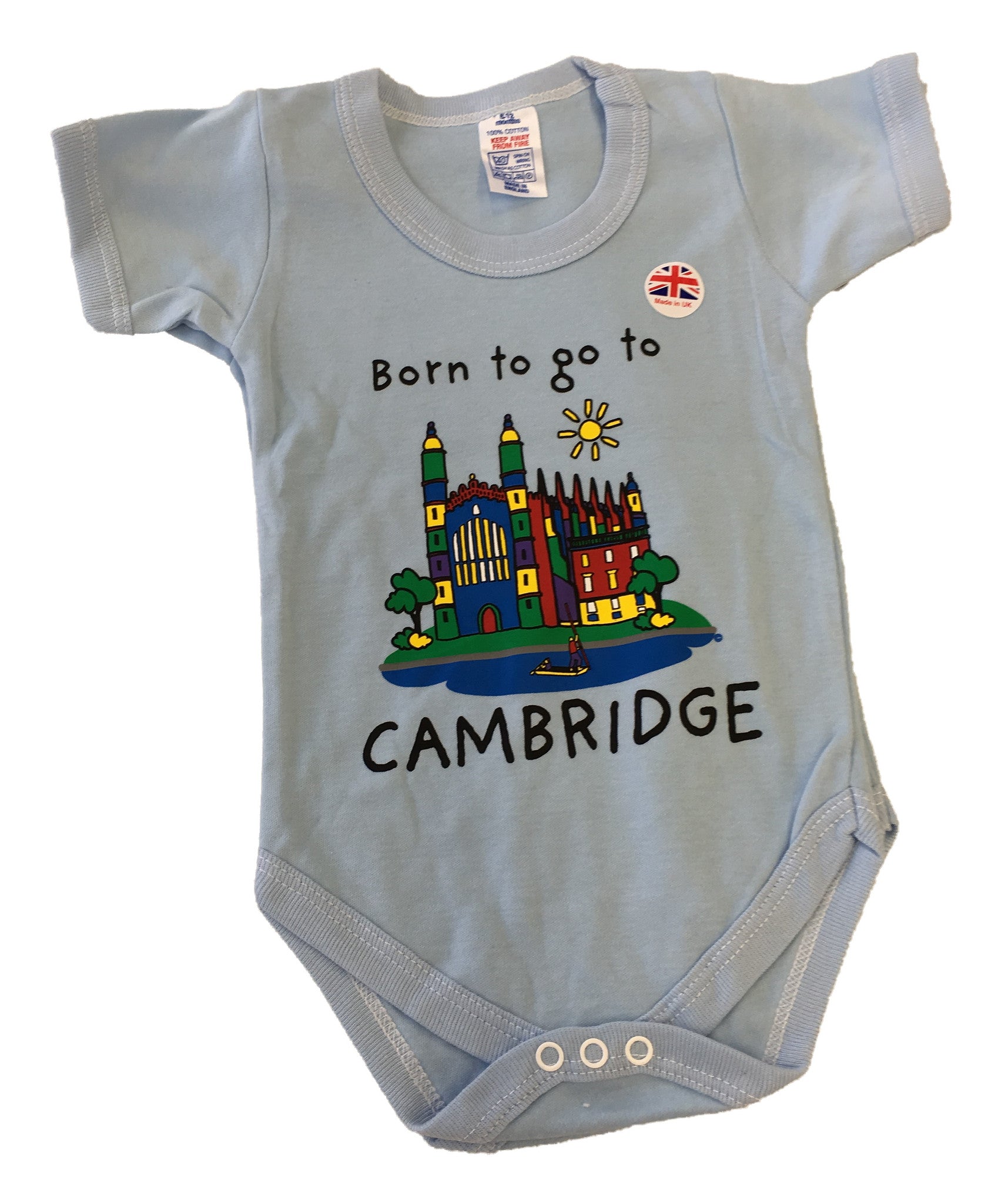 Born to go to Cambridge, Baby Short Sleeve Bodysuit - Cambridge Apparel