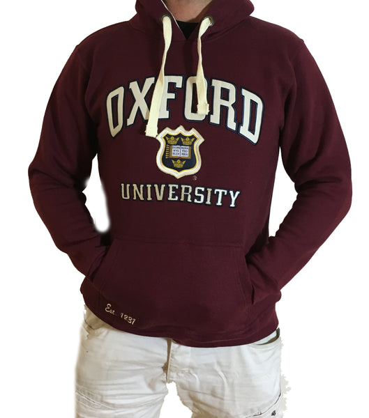 Oxford University Embroidered Hoody - Burgundy - Official Apparel of the Famous University of Oxford