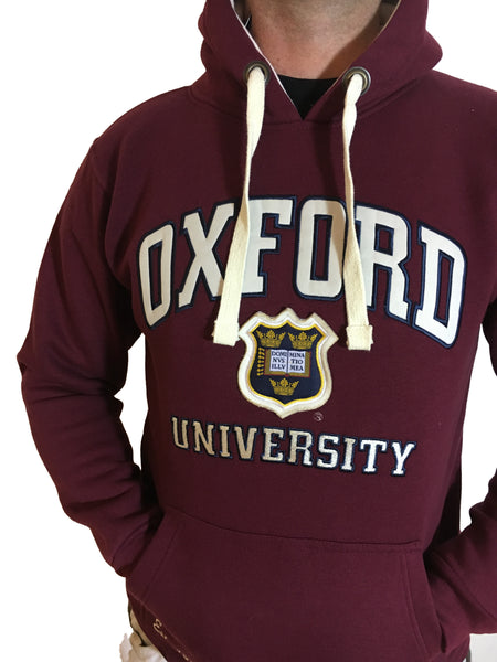 Oxford University Embroidered Hoody - Burgundy - Official Apparel of the Famous University of Oxford
