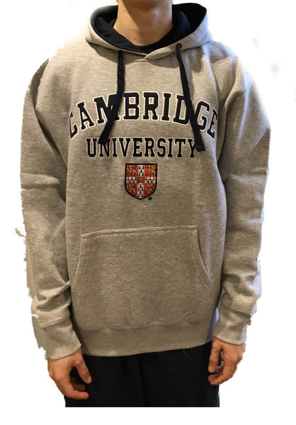 Cambridge University Hoody Embroidered - Grey - Official Apparel of the Famous University of Cambridge