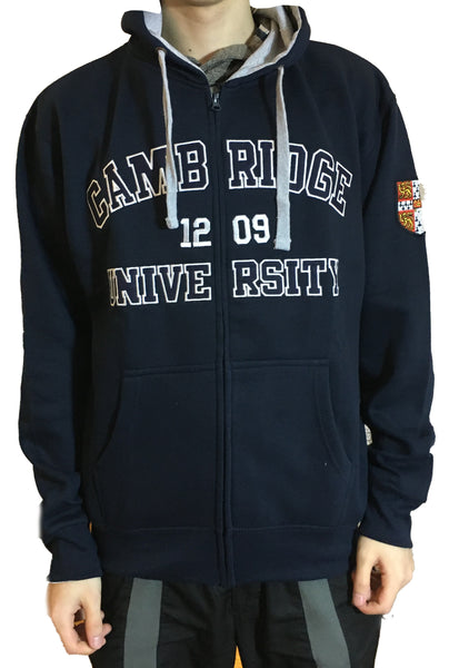 Official Cambridge University Zipped Hoody - Navy - Official Apparel of the Famous Univeristy of Cambridge