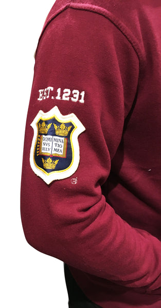 Oxford University Zipped Embroidered Hoody - Burgundy - Official Apparel of the Famous University of Oxford