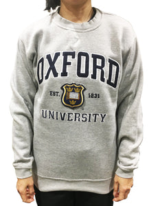 Oxford University Embroidered Sweatshirt - Grey - Official Apparel of the Famous University of Oxford