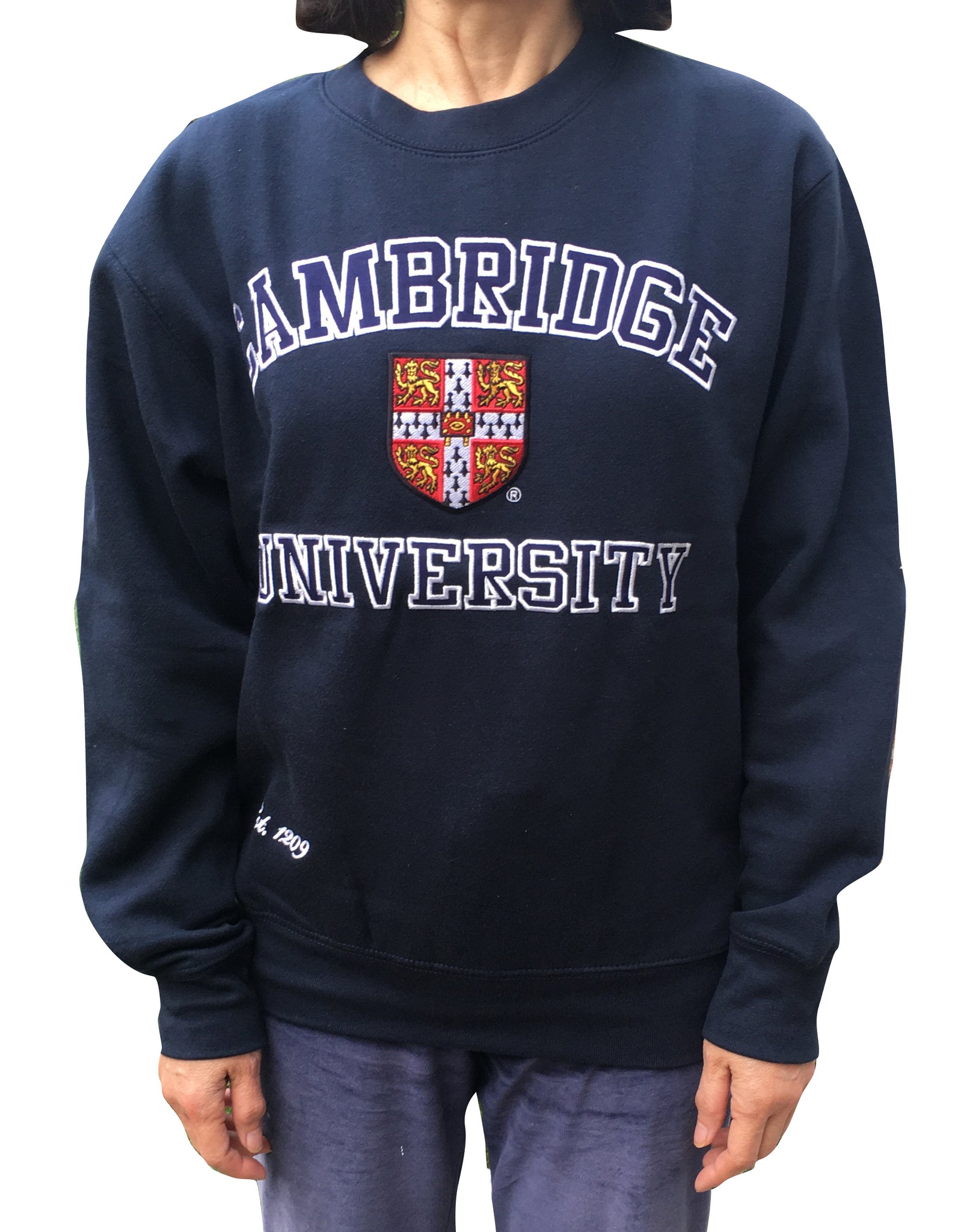 Cambridge University Embroidered Sweatshirt - Navy - Official Apparel of the Famous University of Cambridge