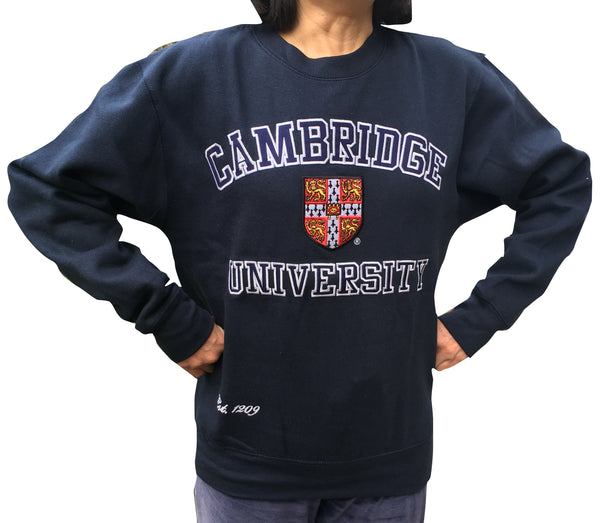 Cambridge University Embroidered Sweatshirt - Navy - Official Apparel of the Famous University of Cambridge