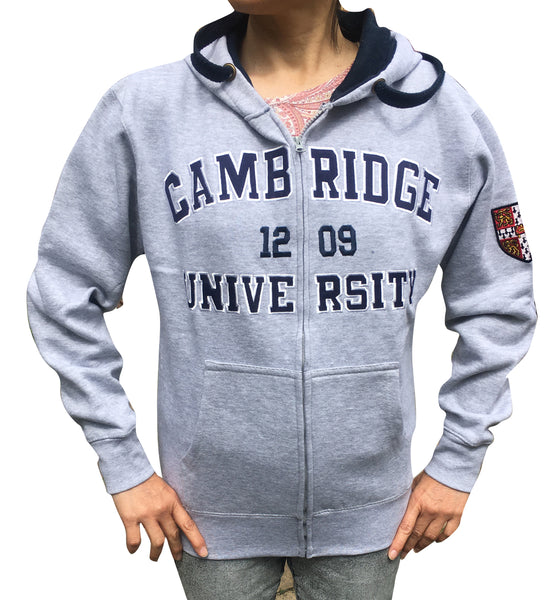 Official Cambridge University Zipped Hoody - Grey - Official Apparel of the Famous Univeristy of Cambridge