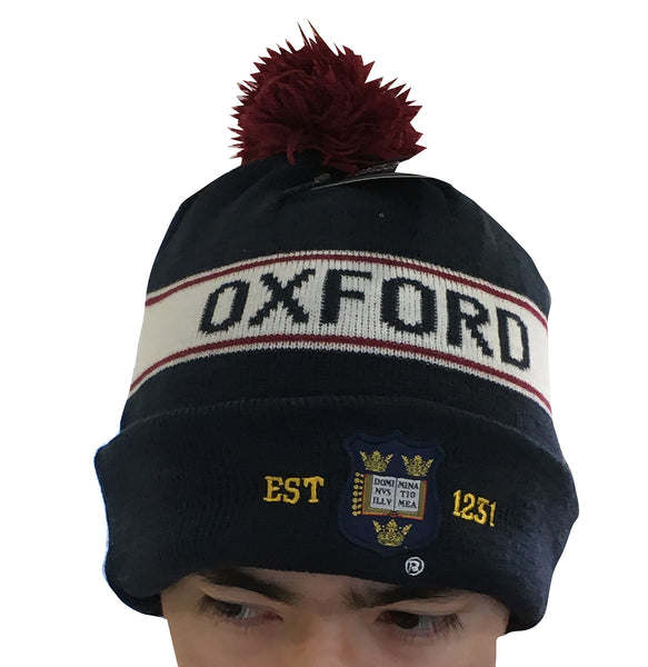 Oxford University Beanie with Pom Pom - Navy Colour - Official Licenced Apparel