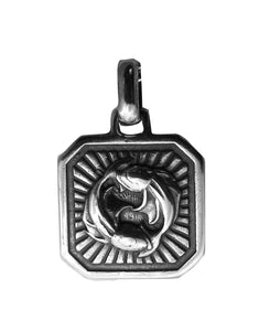 Pisces Zodiac Pendent - Plain Sterling Silver Pisces - February 19 - March 20