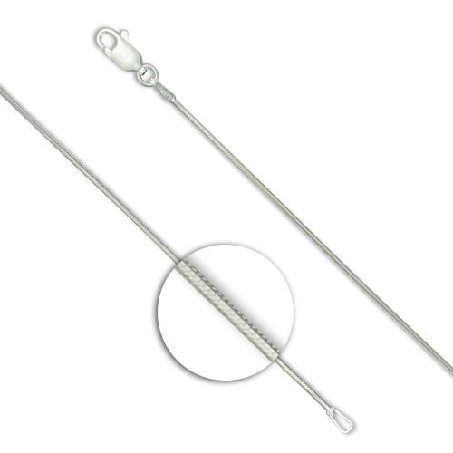 Sterling Silver Chain - 24" / 61cm long, - Diamond Cut - Snake Style Slinky Chain - 925 Sterling Silver