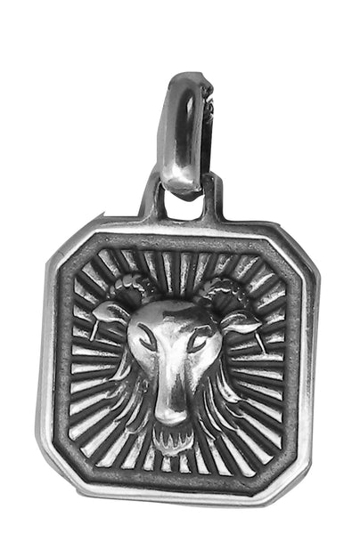 Capricorn Zodiac Pendent - Plain Sterling Silver Capricorn - December 22 - January 19