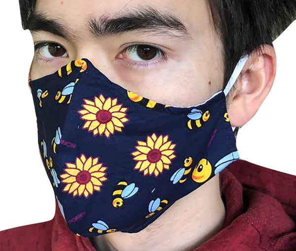 Homemade Cotton Face Mask - 1x Daisy Mask + 1x Free Random Design mask