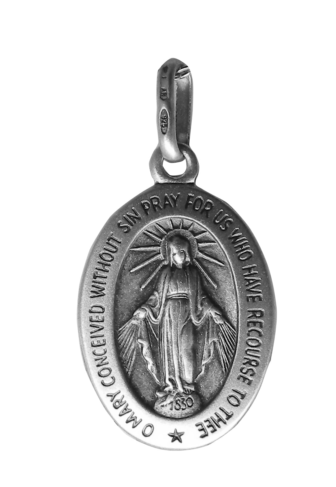 Mother Mary Pendent - Religious - Plain Sterling Silver