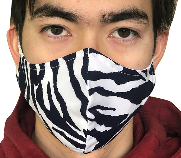 Homemade Cotton Face Mask - 1x Zebra Stripe Mask + 1x Free Random Design mask