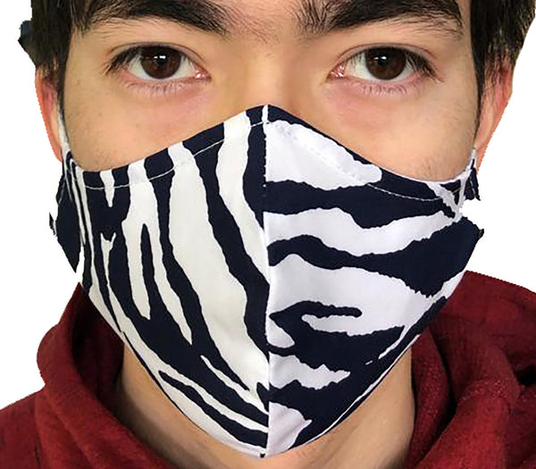Homemade Cotton Face Mask - 1x Zebra Stripe Mask + 1x Free Random Design mask